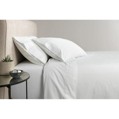 Sheridan Organic Cotton 300tc Percale Snow King Sheet Set 50cm