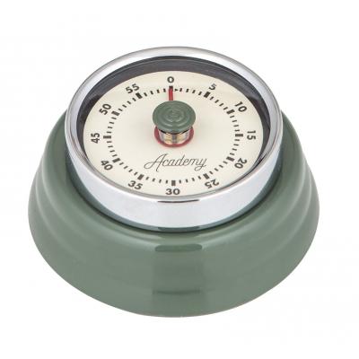 Academy Bronte Mechanical Timer with Magnet 60 Minute Green/Cream 7.5x7.5x3cm
