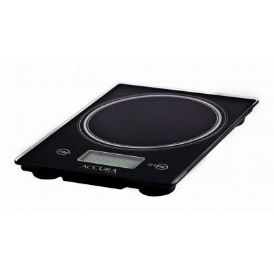 Accura Aquarius Pro Electronic Kitchen Scale Black | 24x18x2.5cm/15kg/1g/1ml
