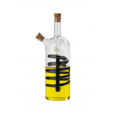 Davis & Waddell Spiral Oil and Vinegar Bottle | Clear/Natural 7x7x23cm