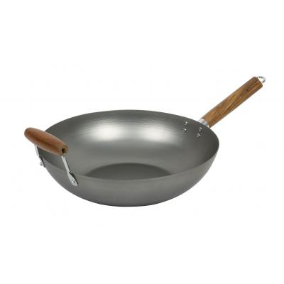 Davis & Waddell Carbon Steel Stirfry Wok Silver/Natural 57x35x18cm