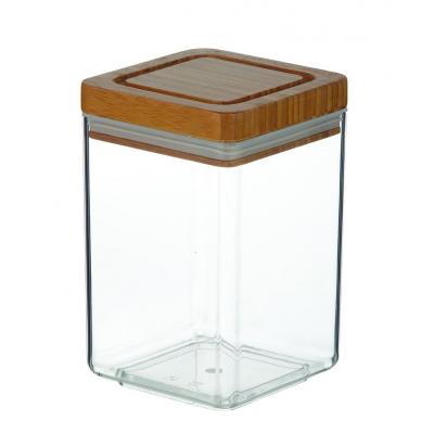 Davis & Waddell Acrylic Canister Square with Bamboo Lid |1.4L