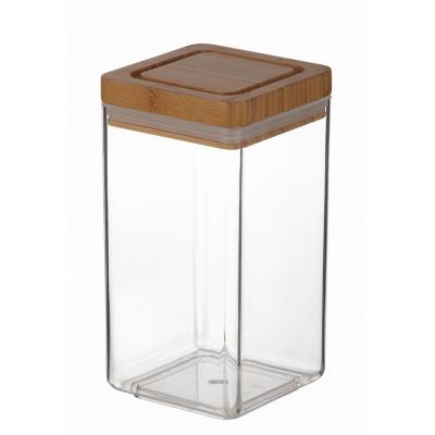 Davis & Waddell Acrylic Canister Square with Bamboo Lid | 1.8L