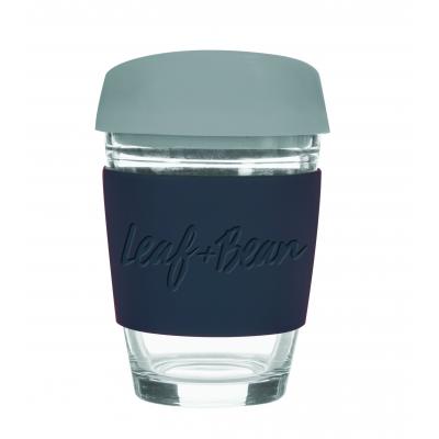 Leaf & Bean Sorrento Glass Travel Cup- Clear/Grey/Coal 340ml