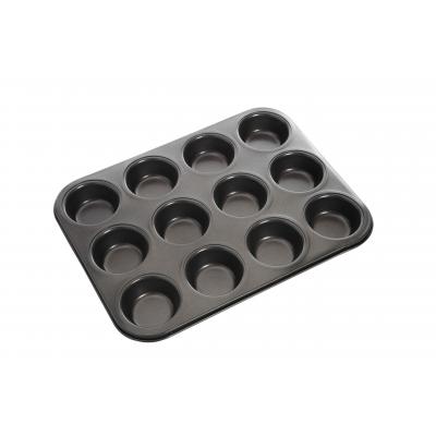Masterpro N/S 12 Cup Muffin/Cupcake Pan Black | 35x27x3cm