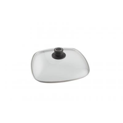 Woll Square Safety Glass Lid Clear/Black | 28x28x8cm