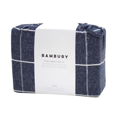 Bambury Acton Flannelette Sheet Set | King | Blue