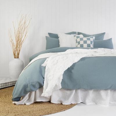 Bambury Grace Quilt Cover Set | King | Steel Blue