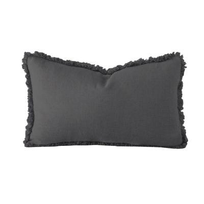 Bambury Linen Cushion 30x60cm Charcoal