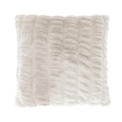Bambury Ripple Faux Fur Cushion Filled 50x50cm | Stone