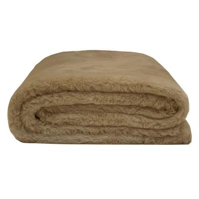 Bambury Frida Faux Fur Throw 150x200cm | Biscuit