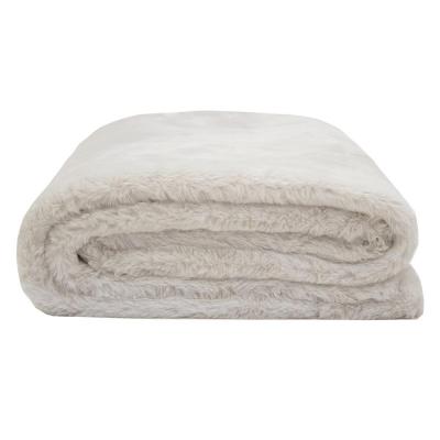 Bambury Frida Faux Fur Throw 150x200cm | Pebble
