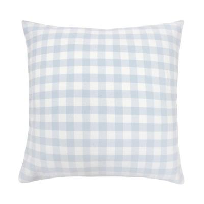 Bambury Gingham Square Cushion 50x50cm | Sky