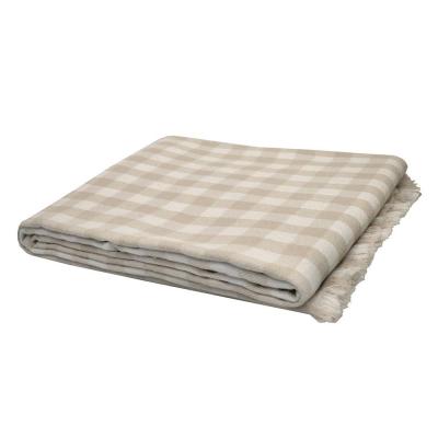 Bambury Gingham Throw | Latte
