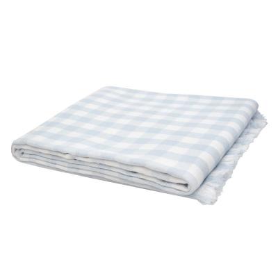 Bambury Gingham Throw 130x180cm | Sky