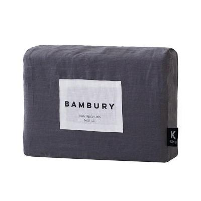 Bambury Linen Sheet Set Charcoal | King
