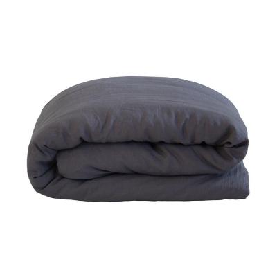 Bambury Queen Linen Quilt Cover Set Charcoal