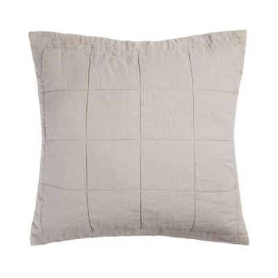 Bambury Linen Quilted Euro Pillow Sham Pebble