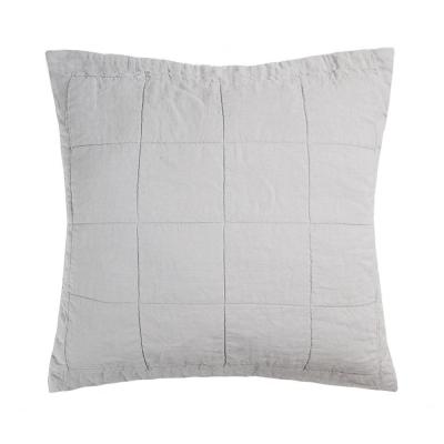 Bambury Linen Quilted Euro Pillow Sham Silver