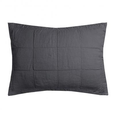 Bambury Linen Quilted Pillow Sham Charcoal