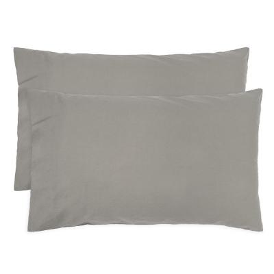 Bambury Standard Temple Organic Cotton Pillowcase Pair Grey