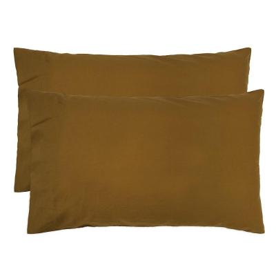 Bambury Standard Temple Organic Cotton Pillowcase Pair Tobacco