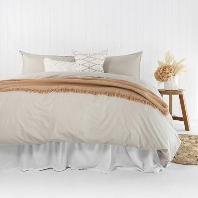 Bambury King Temple Organic Cotton Quilt Cover Set Pebble
