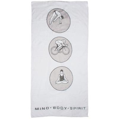 Bambury Microfibre Printed Sports Towel | White