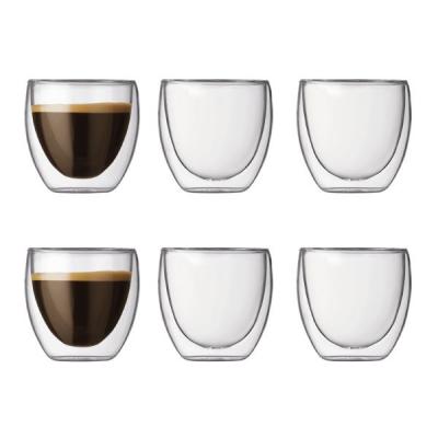 Bodum Pavina Insulated Double Wall Thermo Glasses 80ml | Set of 6 