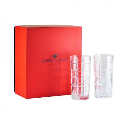 Bohemia Crystal Time Square High Ball Tumbler Drinking Glasses 420ml | Set of 2