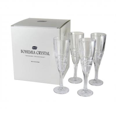 Bohemia Crystal Dover Champagne Flute Glasses 180ml | Set of 4