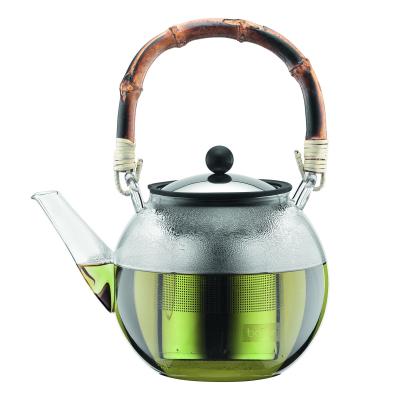 Bodum Assam Borosilicate Glass Tea Pot Press 1.0L with Bamboo Handle
