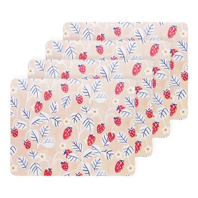 Ecology Ripe Set of 4 Placemats | Strawberry