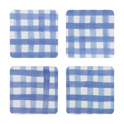 Ecology Ripe Coasters Blue Set of 4 | Gingham