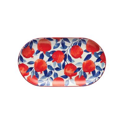 Ecology Punch Medium Oval Platter | Pomegranate