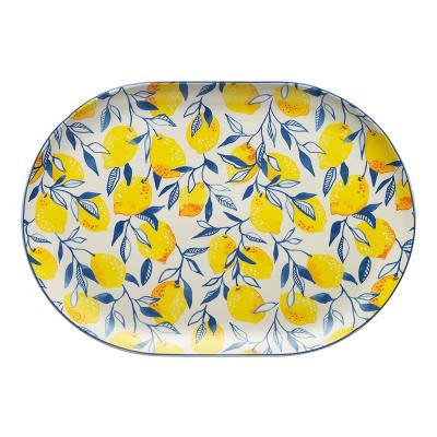 Ecology Punch Large Oval Platter Lemon