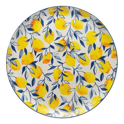 Ecology Punch Large Round Platter Lemon