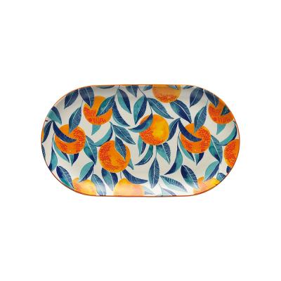 Ecology Punch Medium Oval Platter Orange