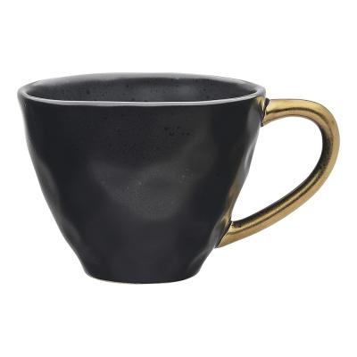 Ecology Speckle Mug with Gold Handle 380ml | Ebony 