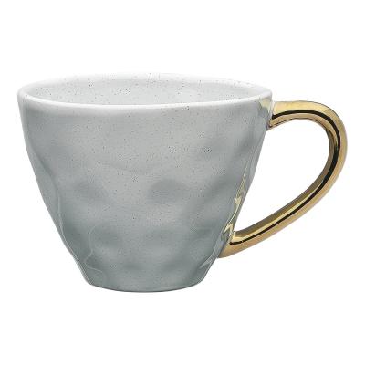 Ecology Speckle Mug with Gold Handle 380ml | Duck Egg