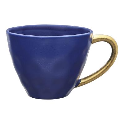 Ecology Speckle Mug with Gold Handle 380ml | Cobalt