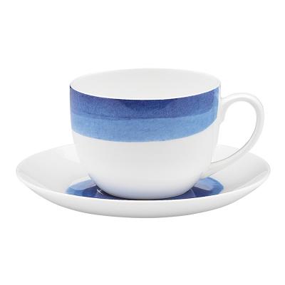 Ecology Watercolour Ocean Teacup & Saucer | Blue