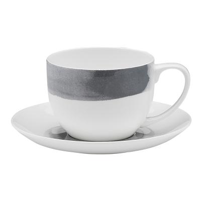 Ecology Watercolour Smoke Bone China Teacup & Saucer
