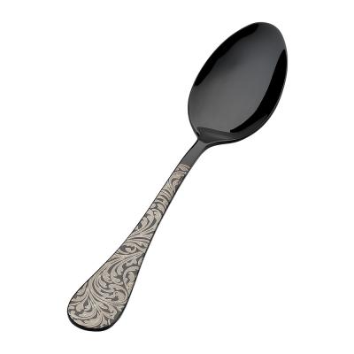 Porto Rocco Black Baroque Table Spoon | Black