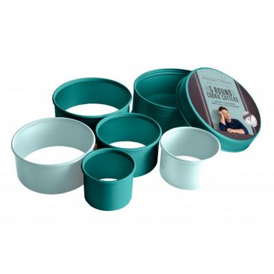 Jamie Oliver Round Cookie Cutters Set of 5 | Green/Blue