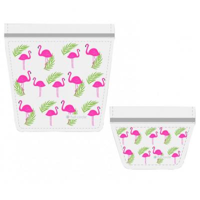 Full Circle Reusable Ziptuck Travel and Cosmetic Flamingo |  Set of 2