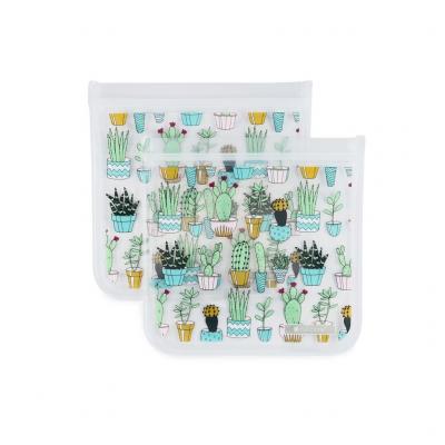 Full Circle Ziptuck Reusable Sandwich Bag Cactus Set of 2 | 830ml