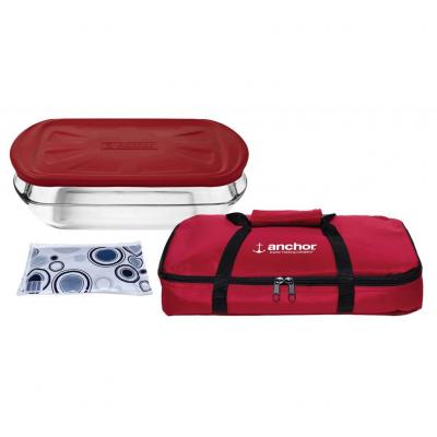 Anchor Hocking Bake-n-Take Hot or Cold | Set of 4 | Red