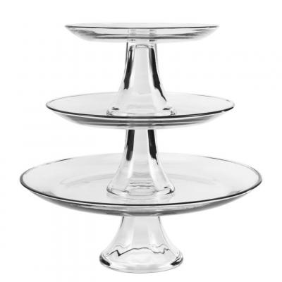 Anchor Hocking 3-Piece Presence Tiered Platter Set | Clear