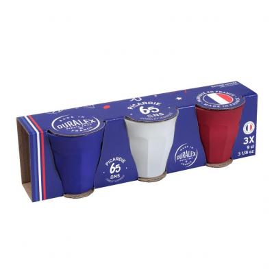Duralex Picardie Soft Touch Tricolor Tumbler 90ml | Set of 3